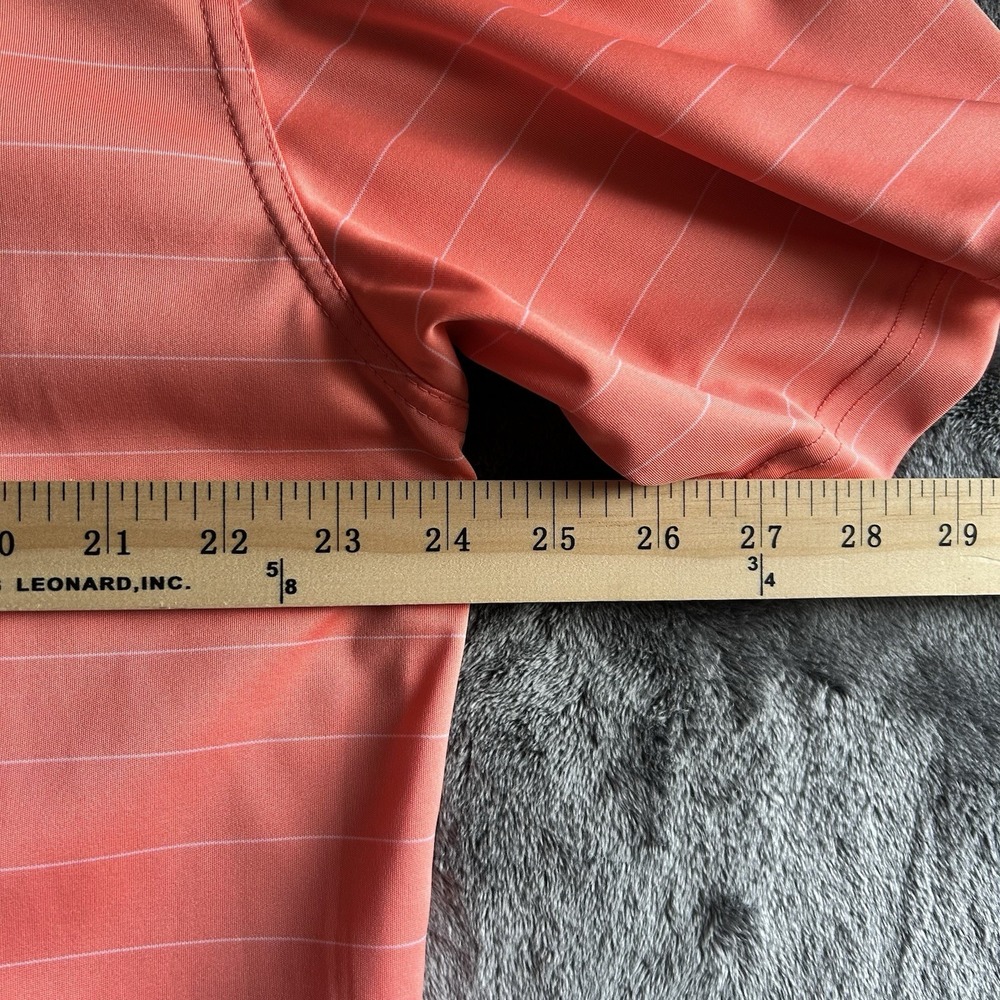 Greg Norman ML75 Polo Shirt Mens XL Orange Stripe Play Dry Golf Shark Wicking - Picture 7 of 8